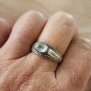 Aquamarine silver ring
